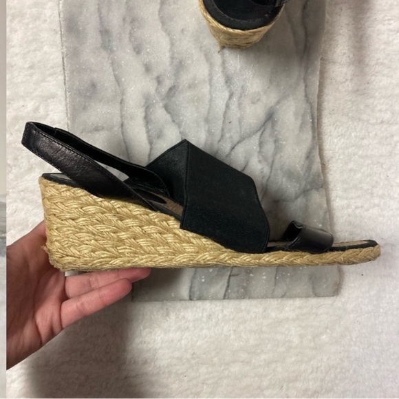 Ralph Lauren Espadrilles Wedges Size 8.5 Stretchy Foot Band Leather Boho - Picture 8 of 10